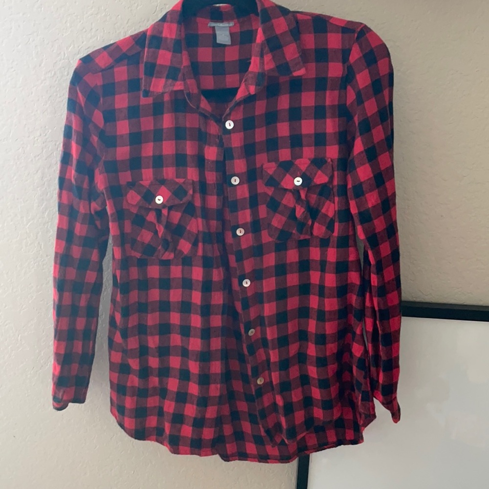 Buffalo plaid button up shirt